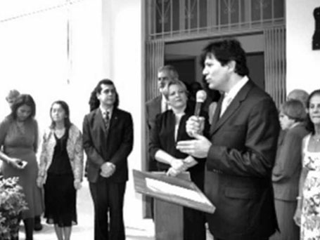Fernando Haddad durante inauguração das novas instalações da imprensa Braile, em 2007, do Instituto Benjamin Constant, vinculado ao MEC