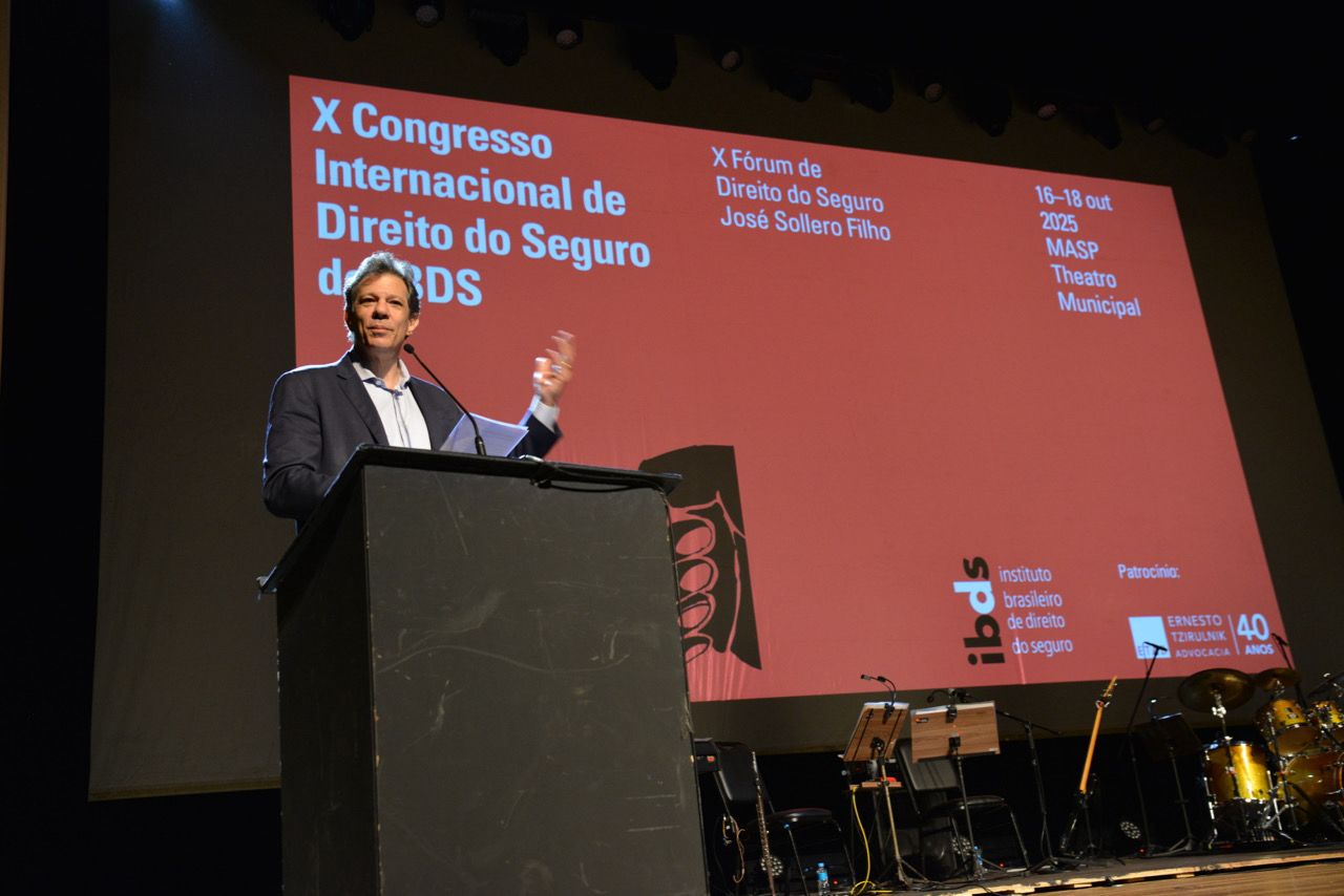 Pronunciamento do Ministro da Fazenda Fernando Haddad durante o encerramento do X Congresso Internacional de Direito do Seguro